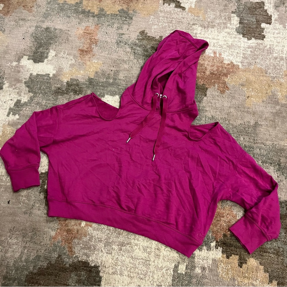 Calvin Klein performance Cutout Pullover hoodie Purple Cotton Size Xl Women